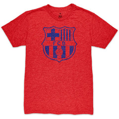 Barcelona 1863FC Mono Crest Twisted Tri-Blend Slub T-Shirt - Red