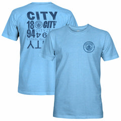 Manchester City 1863FC Front Back Text Twisted Tri-Blend Slub T-Shirt - Sky Blue