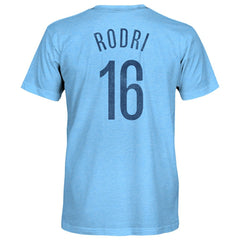 Rodrigo Manchester City 1863FC Player Name & Number Twisted Tri-Blend Slub T-Shirt - Sky Blue