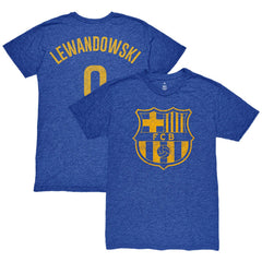 Robert Lewandowski Barcelona 1863FC Player Name & Number Twisted Tri-Blend Slub T-Shirt - Heather Royal