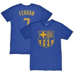 Ferran Torres Barcelona 1863FC Player Name & Number Twisted Tri-Blend Slub T-Shirt - Heather Royal