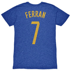 Ferran Torres Barcelona 1863FC Player Name & Number Twisted Tri-Blend Slub T-Shirt - Heather Royal