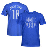 Lamine Yamal Barcelona 1863FC Player Name & Number Twisted Tri-Blend Slub T-Shirt - Heather Royal