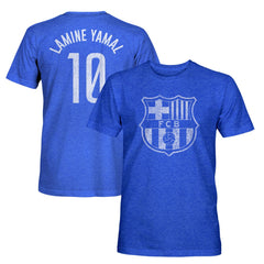 Lamine Yamal Barcelona 1863FC Player Name & Number Twisted Tri-Blend Slub T-Shirt - Heather Royal