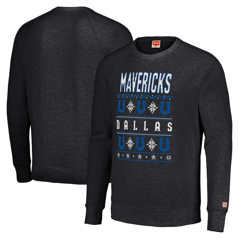 NBA Dallas Mavericks Homage Unisex Holiday Raglan Pullover Sweatshirt sale