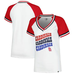MLB St. Louis Cardinals New Era Women's Jersey Double Binding Raglan V-Neck T-Shirt