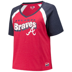 MLB Atlanta Braves New Era Women's Plus Size Raglan V-Neck T-Shirt
