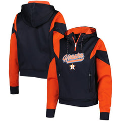 MLB Houston Astros New Era Women's Color Block Fleece Quarter-Zip Hoodie