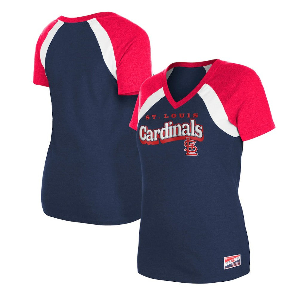 MLB St. Louis Cardinals New Era Women's Heathered Raglan V-Neck T-Shirt