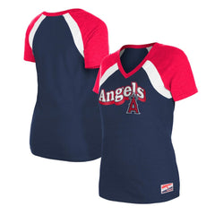 MLB Los Angeles Angels New Era Women's Heathered Raglan V-Neck T-Shirt