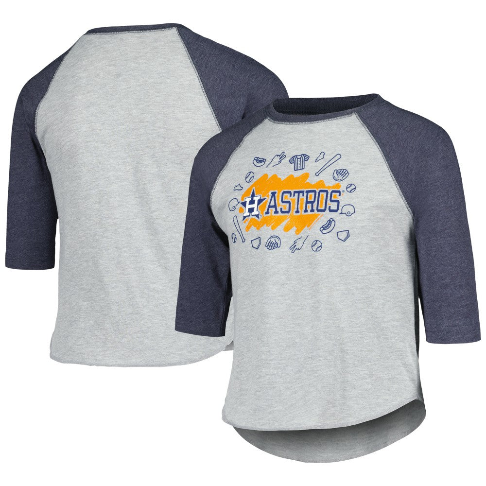 MLB Houston Astros Soft as a Grape Youth Raglan 3/4 Sleeve T-Shirt