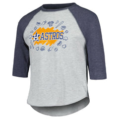 MLB Houston Astros Soft as a Grape Youth Raglan 3/4 Sleeve T-Shirt