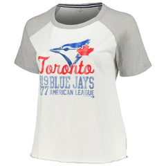 MLB Toronto Blue Jays Soft as a Grape Women's Plus Size Baseball Raglan T-Shirt