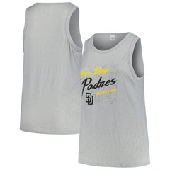 MLB San Diego Padres Soft as a Grape Women's Plus Size Curvy High Neck Tri-Blend Tank Top