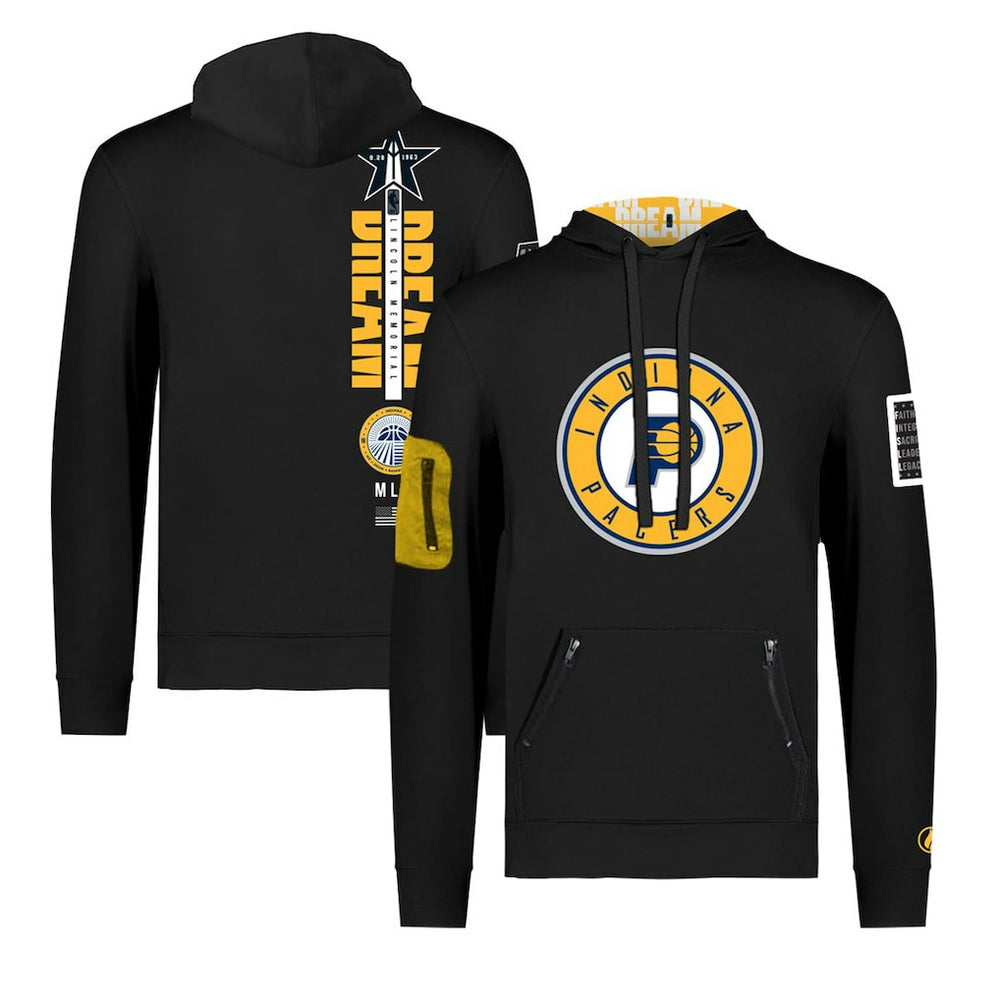 NBA Indiana Pacers FISLL x Black History Collection Unisex Pullover Hoodie - Black for sale