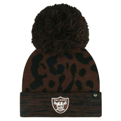 '47 Women's Cacao Cuffed Knit Hat with Pom - Las Vegas Raiders