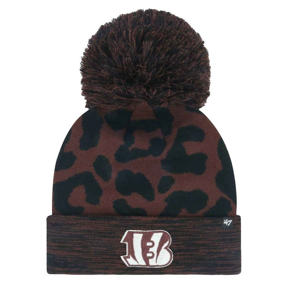 '47 Women's Cacao Cuffed Knit Hat with Pom - Cincinnati Bengals