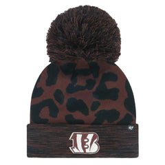 '47 Women's Cacao Cuffed Knit Hat with Pom - Cincinnati Bengals