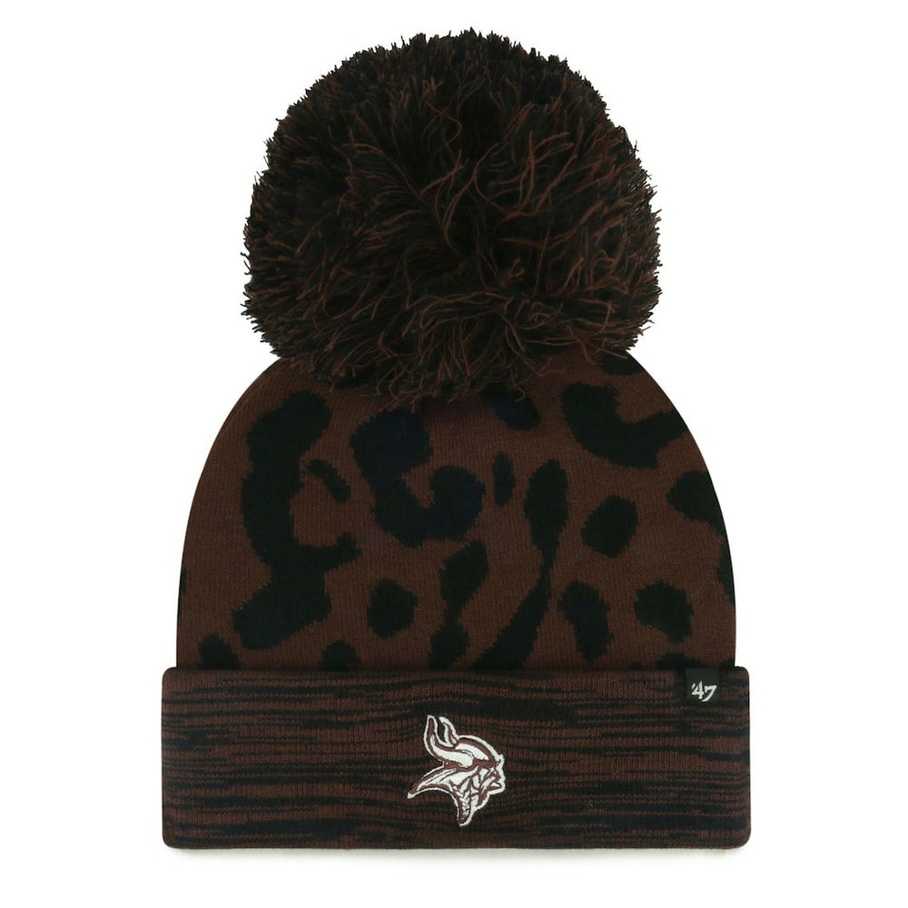 '47 Women's Cacao Cuffed Knit Hat with Pom - Minnesota Vikings