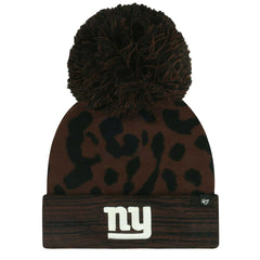 '47 Women's Cacao Cuffed Knit Hat with Pom - New York Giants