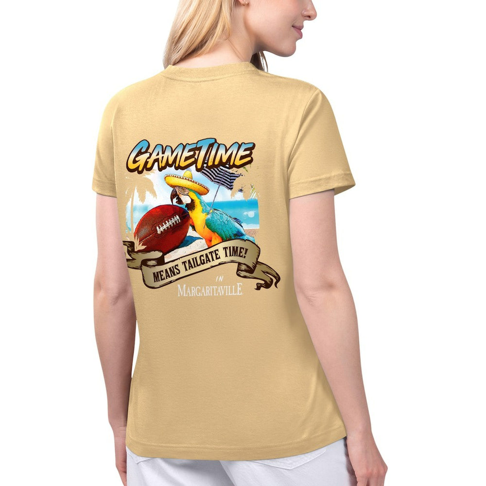 Margaritaville Women's Game Time V-Neck T-Shirt - New Orleans Saints