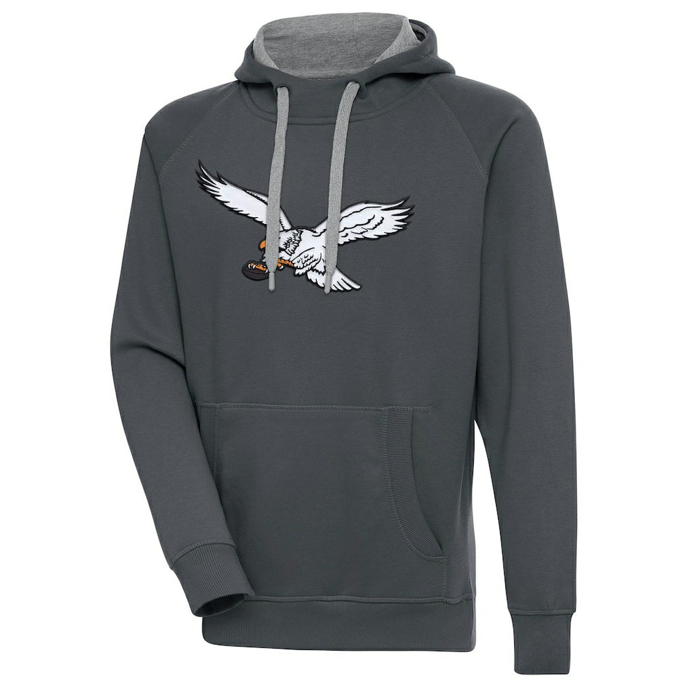 Antigua Throwback Logo Victory Pullover Sweatshirt - Philadelphia Eagles
