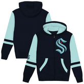 NHL Navy Seattle Kraken Preschool Face Off Full-Zip Hoodie