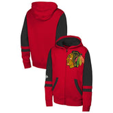 NHL Red Chicago Blackhawks Youth Face Off Full-Zip Hoodie