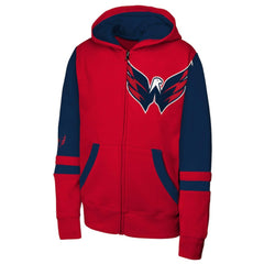 NHL Red Washington Capitals Youth Face Off Full-Zip Hoodie