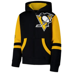 NHL Black Pittsburgh Penguins Youth Face Off Full-Zip Hoodie
