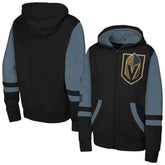 NHL Black Vegas Golden Knights Youth Face Off Full-Zip Hoodie