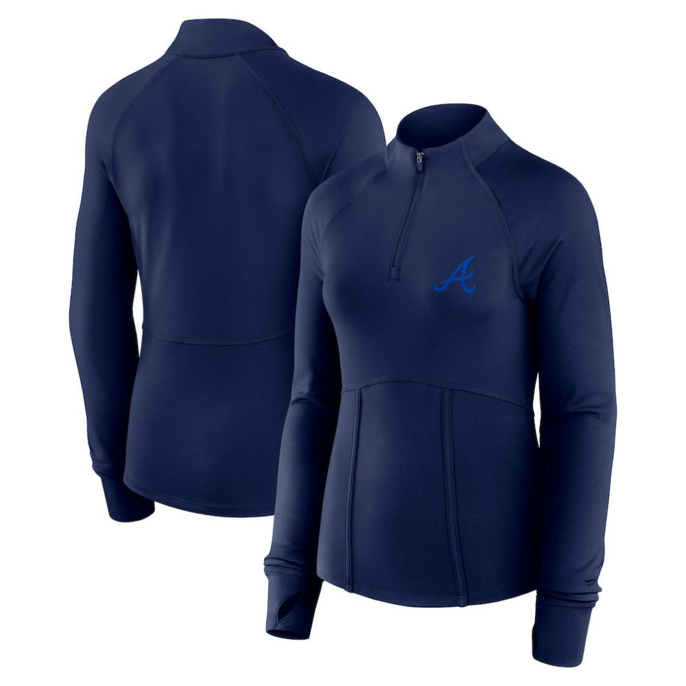 MLB Atlanta Braves Fanatics Women's Elements Raglan Tri-Blend Quarter-Zip Top
