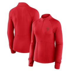 MLB Philadelphia Phillies Fanatics Women's Elements Raglan Tri-Blend Quarter-Zip Top