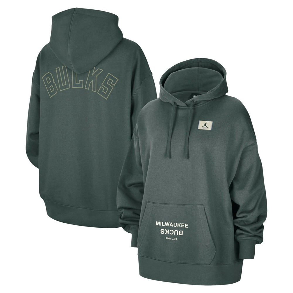 NBA Milwaukee Bucks Jordan Brand Women's Courtside Statement Edition Oversize Pullover Hoodie