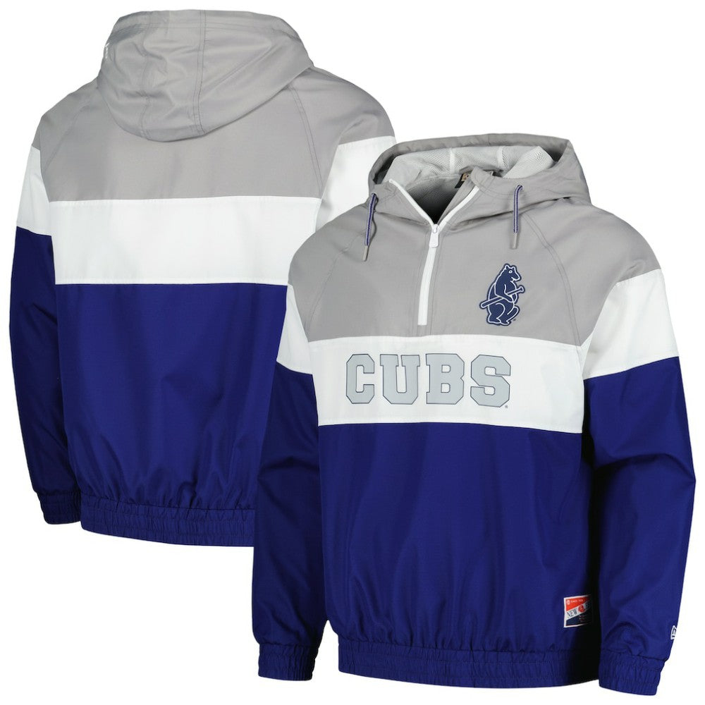 MLB Chicago Cubs New Era Ripstop Raglan Quarter-Zip Hoodie Windbreaker Jacket