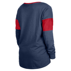 Women's Lace-Up Notch-Neck Long Sleeve T-Shirt - Houston Texans