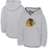 NHL Heather Gray Chicago Blackhawks Girls Youth Ultimate Teddy Fleece Pullover Hoodie