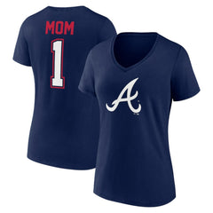 MLB Atlanta Braves Fanatics Women's Plus Size Mother's Day #1 Mom V-Neck T-Shirt