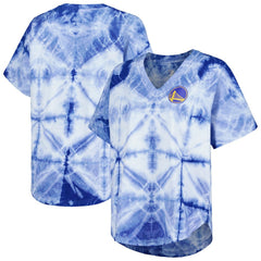 NBA Golden State Warriors G-III 4Her by Carl Banks Women's Tournament Raglan Oversized Tie-Dye V-Neck T-Shirt sale