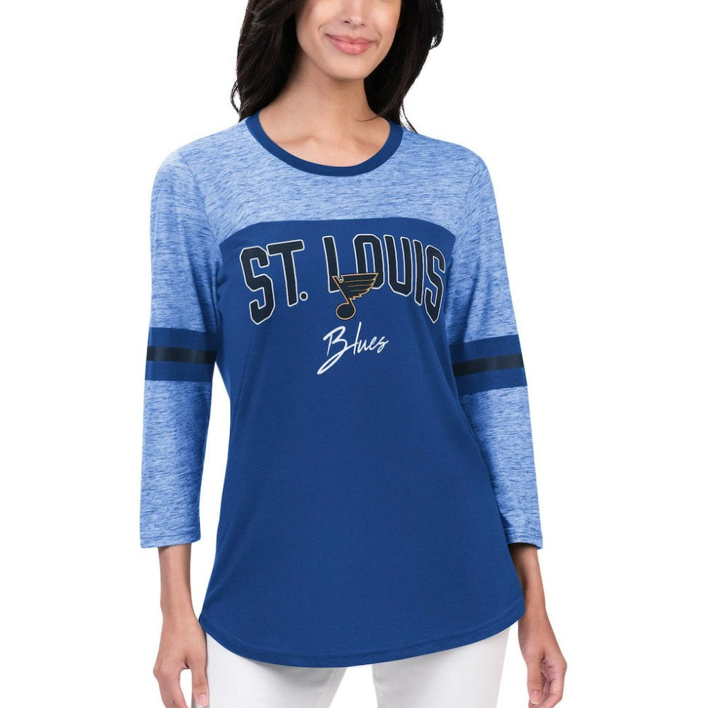 NHL Blue St. Louis Blues G-III 4Her by Carl Banks Women's Play The Game 3/4-Sleeve T-Shirt