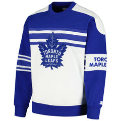 NHL White Toronto Maple Leafs Starter Defense Fleece Crewneck Pullover Sweatshirt