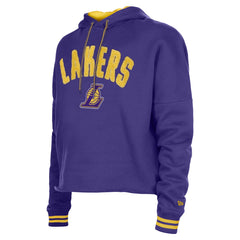 NBA Los Angeles Lakers Women's Boxy Raw Edge Pullover Hoodie