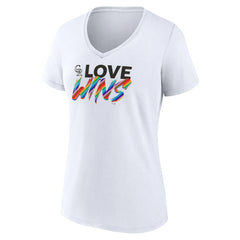 MLB Colorado Rockies Women's Love Wins V-Neck T-Shirt