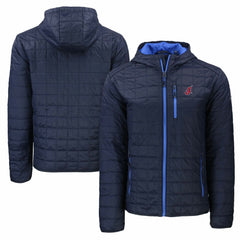 MLB Cleveland Guardians Cutter & Buck Cooperstown Collection Rainier Primaloft Eco Full-Zip Hooded Jacket