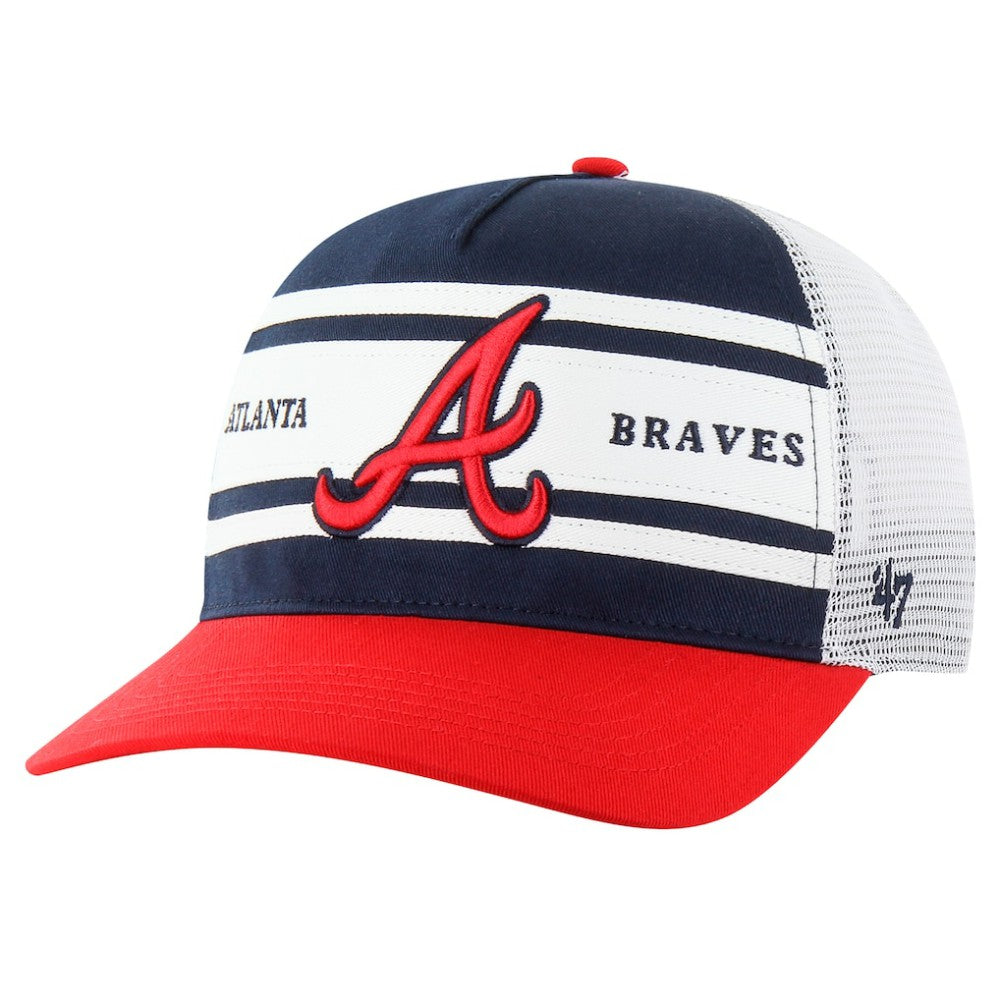 MLB Atlanta Braves '47 Gridiron Super Stripe Relaxed Trucker Hitch Adjustable Hat