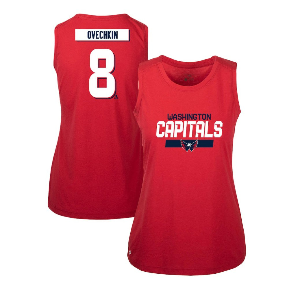 NHL Red Alexander Ovechkin Washington Capitals Levelwear Women's Macy Player Name & Number Tank Top