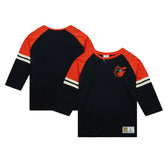 MLB Baltimore Orioles Mitchell & Ness Cooperstown Collection Legendary Raglan Slub Henley 3/4-Sleeve T-Shirt