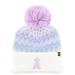 MLB Los Angeles Angels '47 Girls Youth Elsa Cuffed Knit Hat with Pom