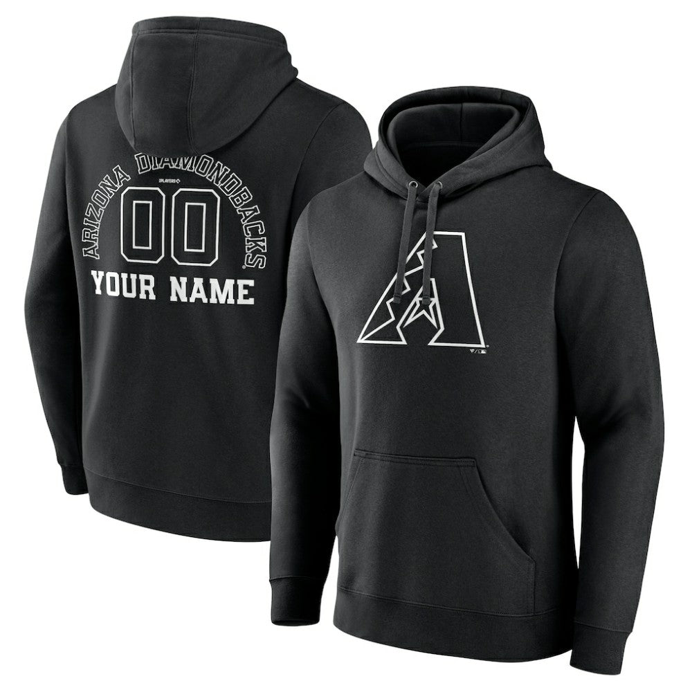 MLB Arizona Diamondbacks Monochrome Personalized Name & Number Pullover Hoodie