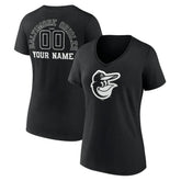 MLB Baltimore Orioles Women's Monochrome Personalized Name & Number V-Neck T-Shirt